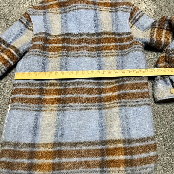 Aritzia Wilfred Free Ganna Shirt Jacket Womens Small Wool Blend Blue Shacket - Picture 7 of 8